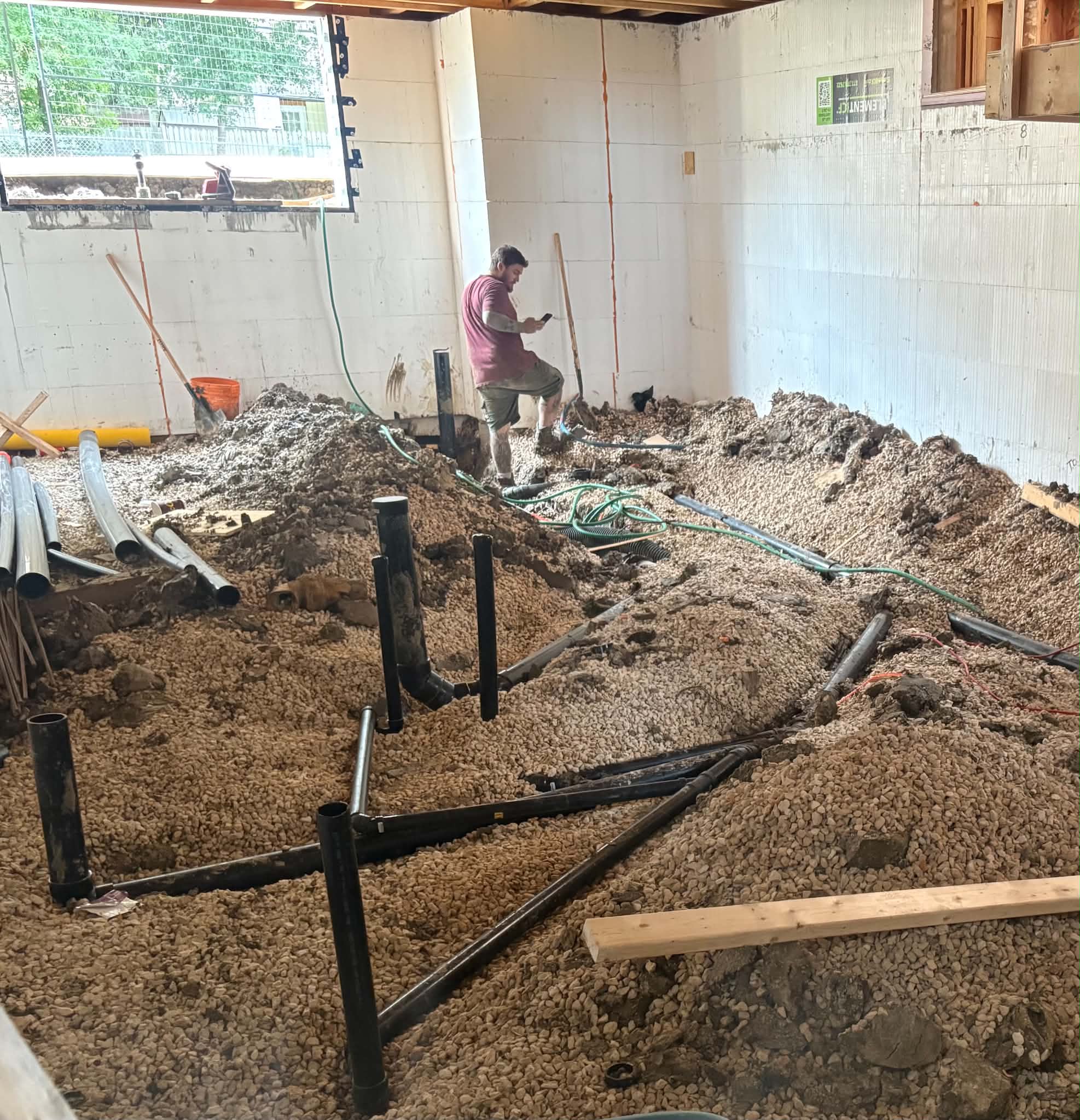 Whole-home plumbing rough-in during construction